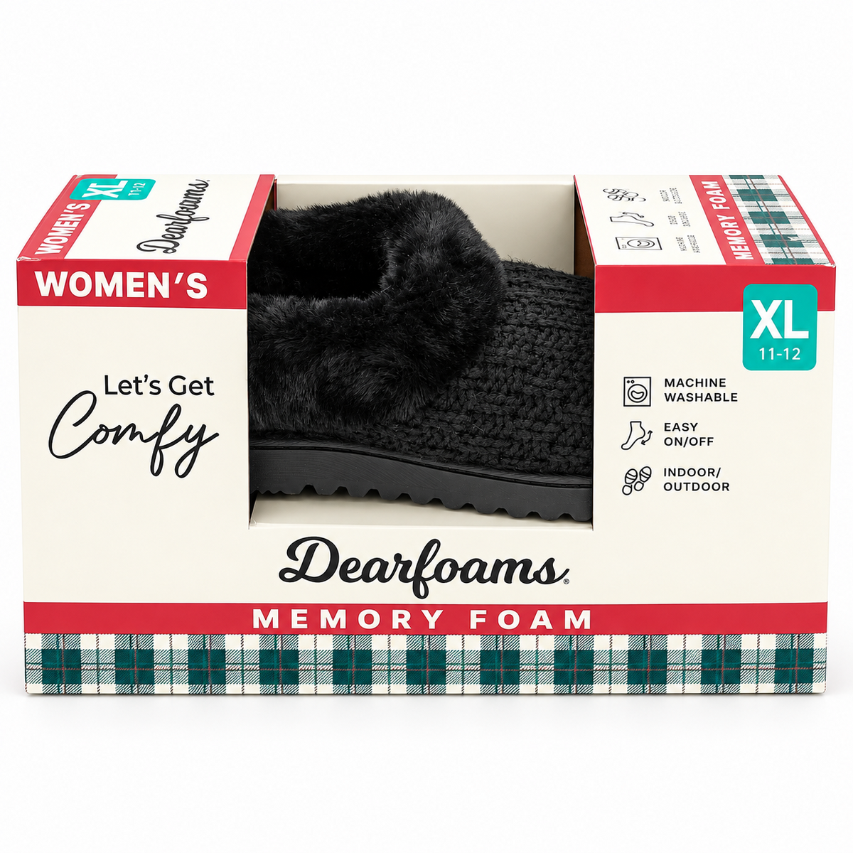Dearfoams Women's Memory Foam Slippers Indoor Outdoor Comfort Pick Size & Color
