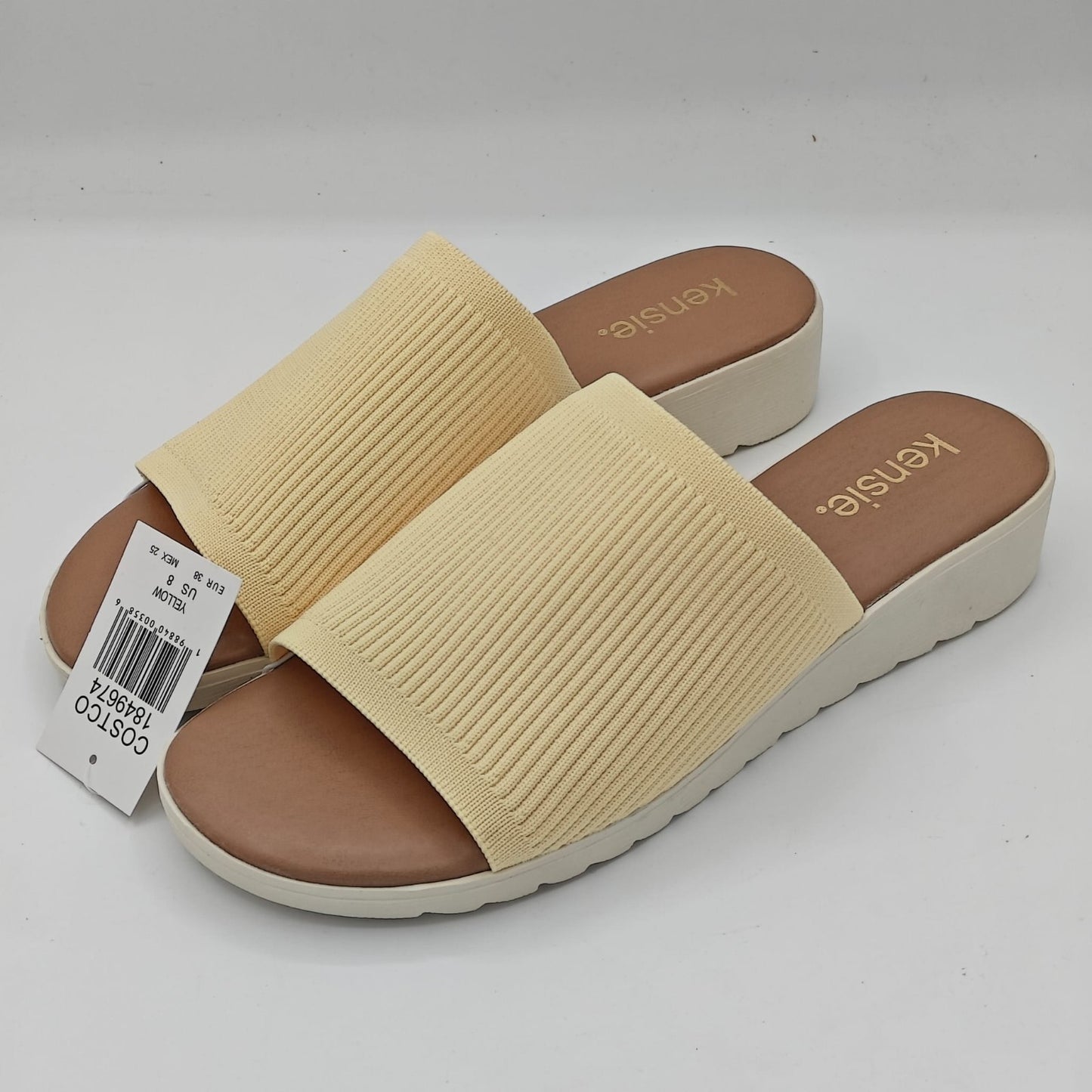 Kensie Women's Ellie Knit Slip-On Sandals Black Casual Summer Comfort Slides