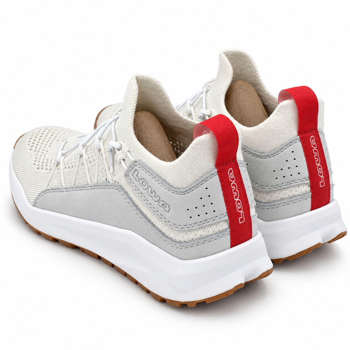 LOWA Kaloya Knit WS Women's 9.5 White Gray Bungee Lace Outdoor & Travel Sneakers