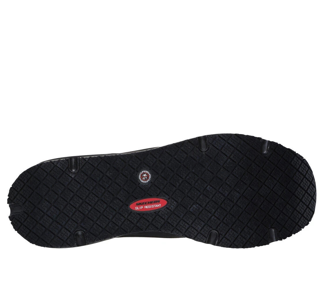 Skechers Work Relaxed Fit Uno SR Sutal Men's Black Slip-Resistant Shoes 9.5/10