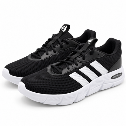adidas Cloudfoam Flex Laces Mens Wide Black White Walking Shoes HQ4854 Pick Size