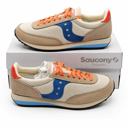 Saucony Trainer 80 S60987-1 Cream Blue Retro Sneakers Women's Size 9.5 Originals