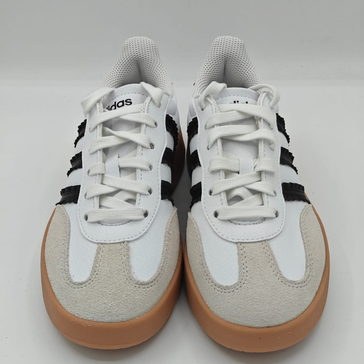 adidas Barreda Sneakers Women's Retro T-Toe Lace-Up White Black Gum Pick Size