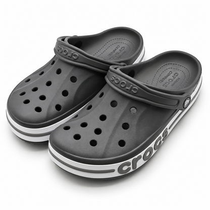Crocs Bayaband Clogs Women 9 Men 7 Slate Grey Multi Slip On Comfort 205089-0IE