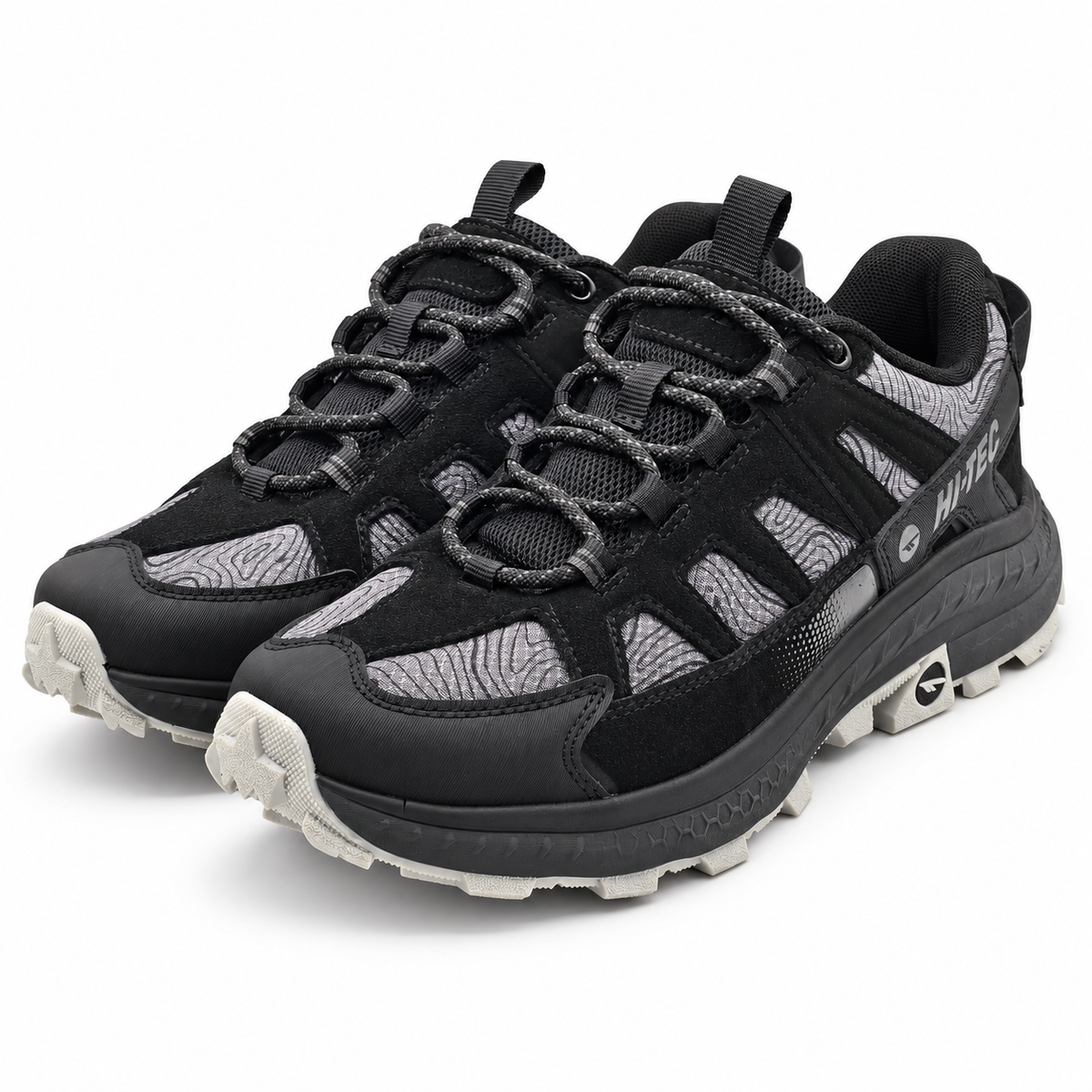 Hi-Tec Men's Hiking Trail Shoes Black Castle Rock Outdoor Walking Sneakers 8