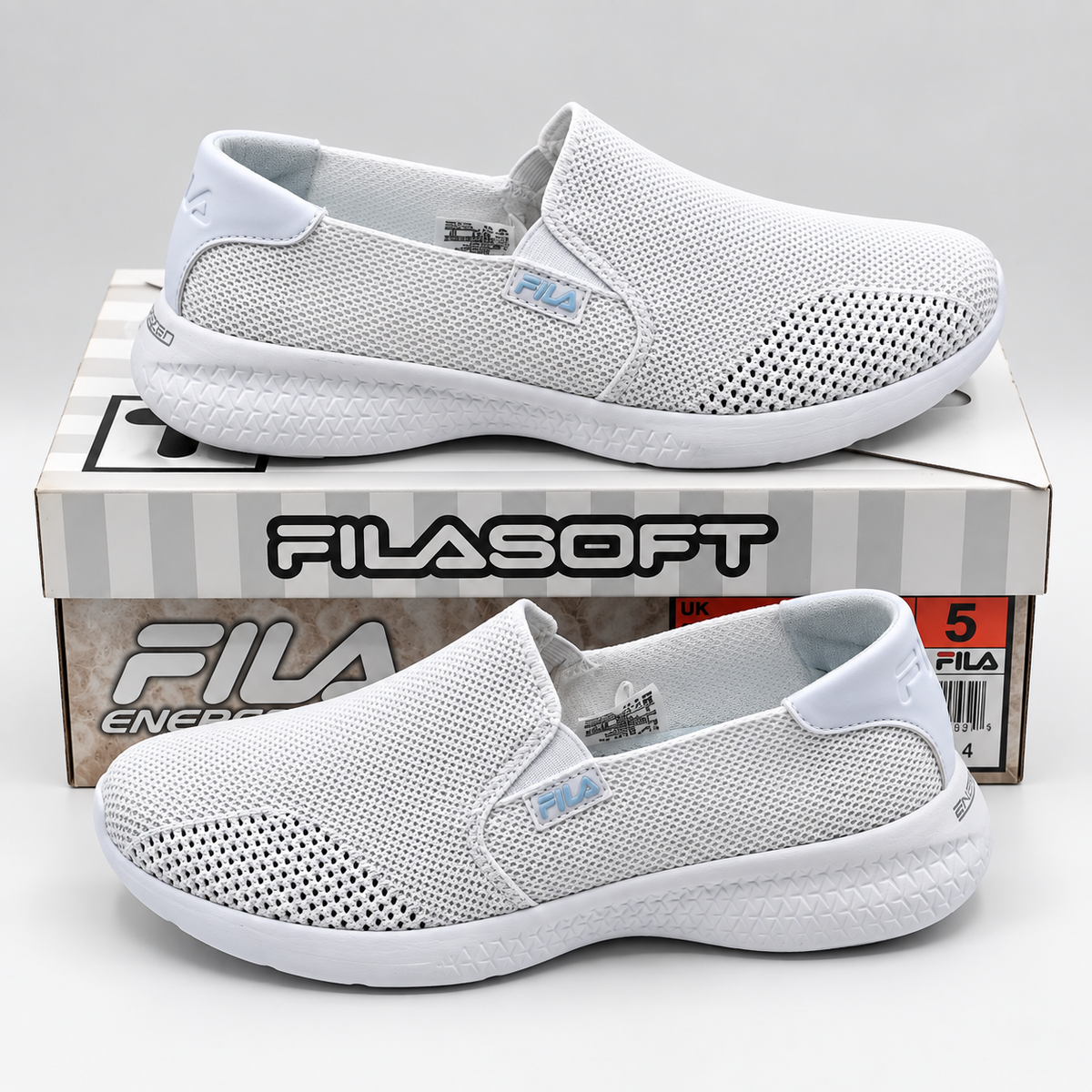 FILA Mallorca Slip On Womens Size 8.5 White Mesh FILASOFT Comfort Sneakers Shoes