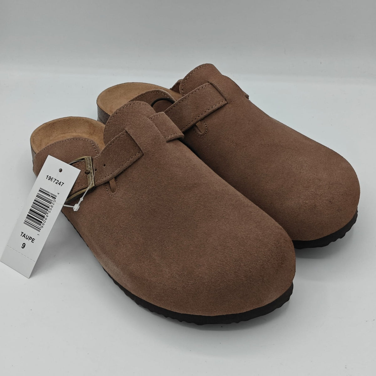 Khombu Damian Mule Slippers Men's Suede Clog Comfort Taup Boston Style Pick Size