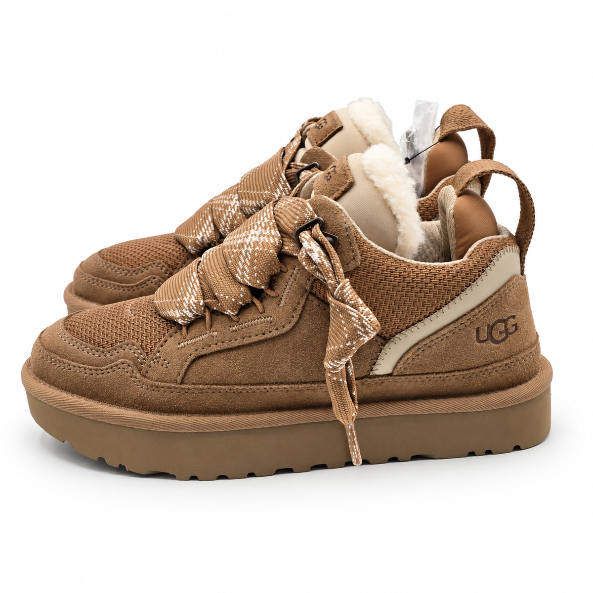 UGG Lowmel Sneakers Womens 6 Chestnut Suede Mesh Padded Lace Up Shoes 1144032