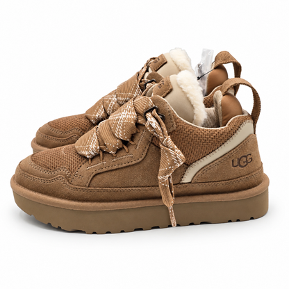 UGG Lowmel Sneakers Womens 6 Chestnut Suede Mesh Padded Lace Up Shoes 1144032