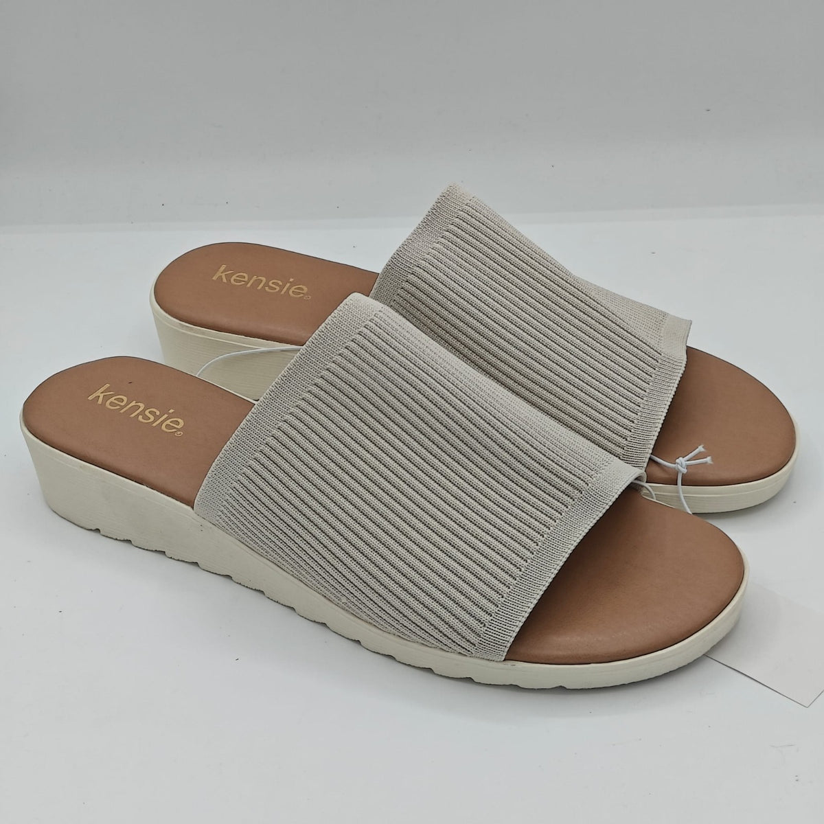 Kensie Women's Ellie Knit Slip-On Sandals Black Casual Summer Comfort Slides