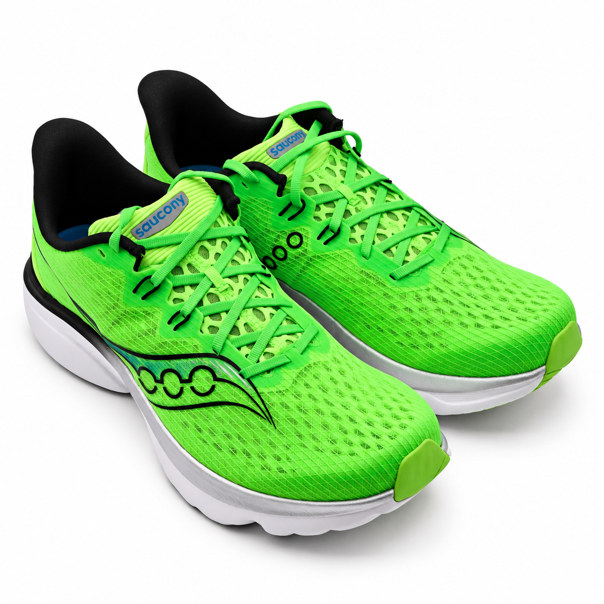 Saucony Kinvara 16 Mens 12 Slime Black PWRRUN Lightweight Running Shoes Sneakers