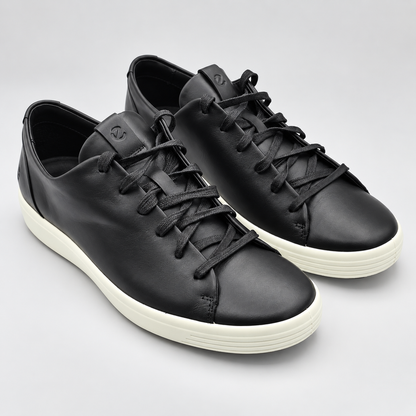 ECCO Soft 7 Men's Black Leather Low Top Casual Sneakers Comfort US 9 470794
