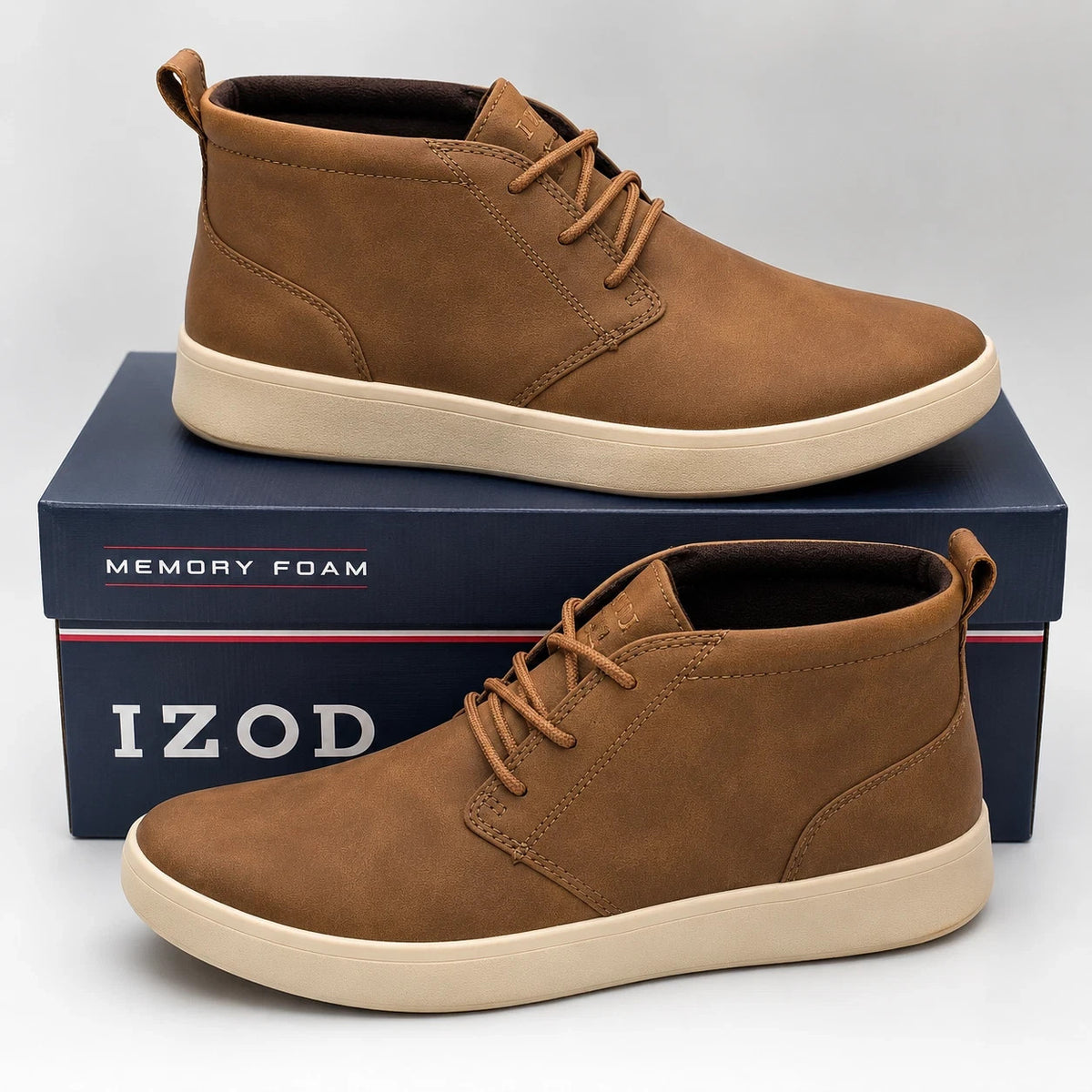 IZOD Palmer Chukka Boots Faux Leather Lace Up Casual Comfort Men's Pick Size