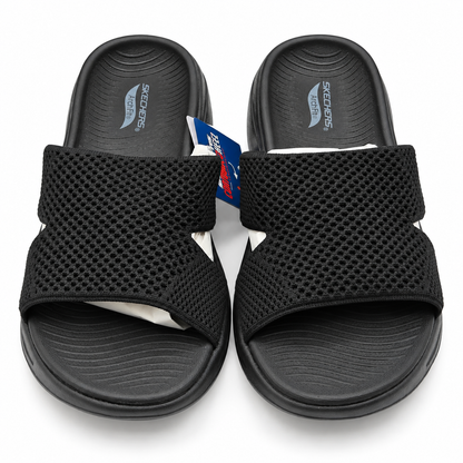 Skechers GO WALK Arch Fit Worthy Womens 7 Black Slide Sandals ULTRA GO 140224