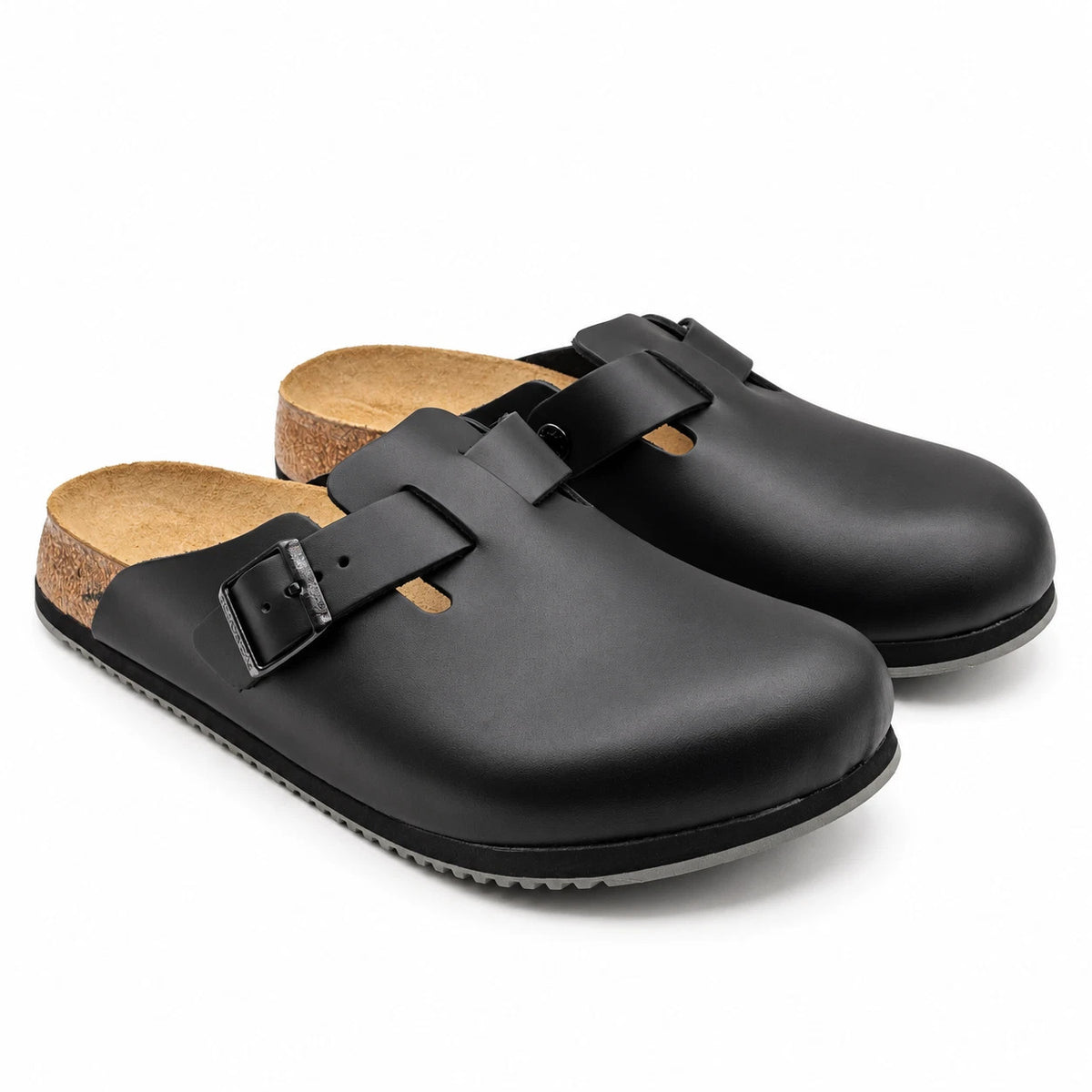 Birkenstock Boston Super Grip Clogs Women 9 Men 7 EU 40 Black Narrow Leather