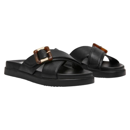 DV by Dolce Vita Usha Womens Black Buckle Slide Sandals Open Toe Shoes Pick Size