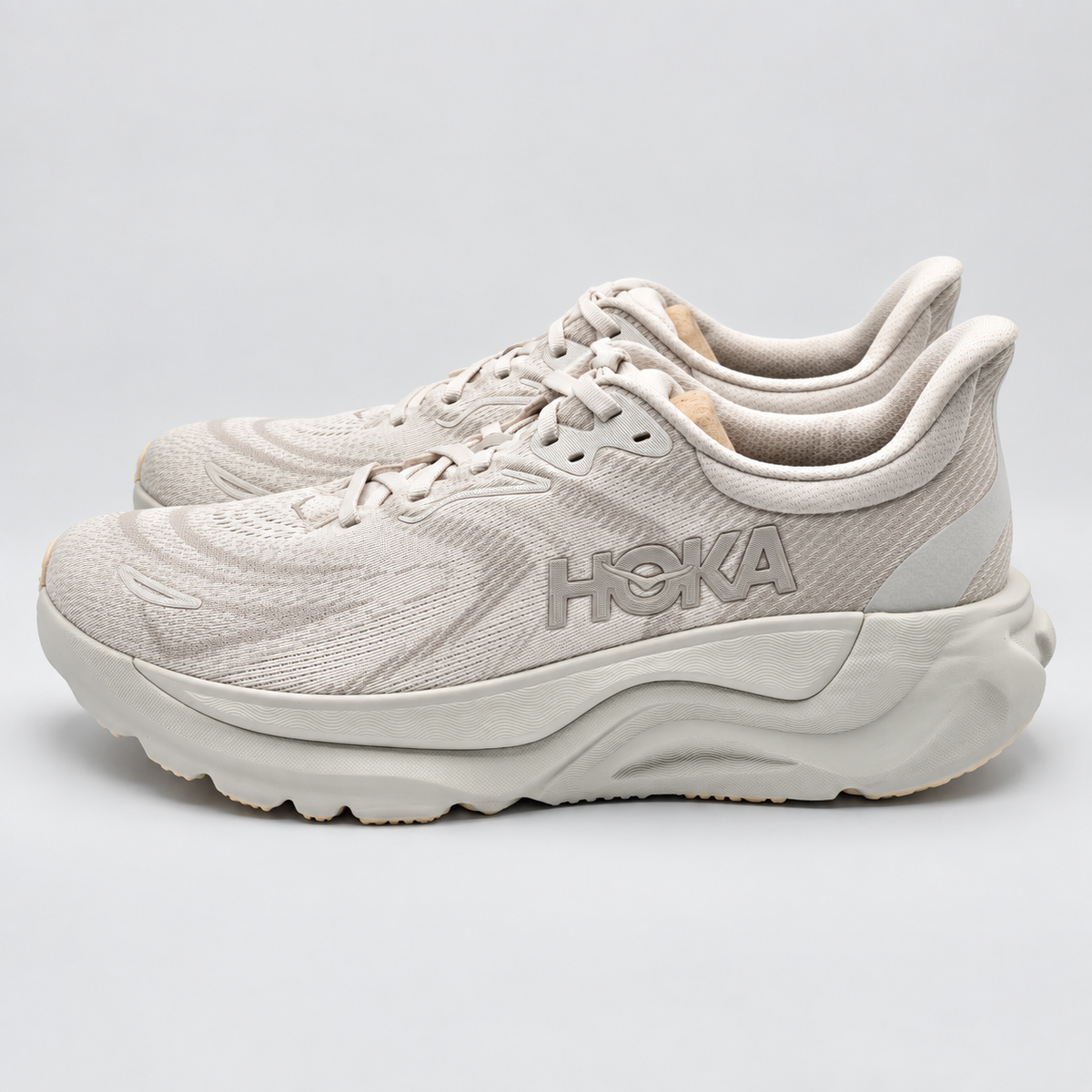 HOKA Arahi 8 Men's 10 D Grout Putty H-Frame Stability Mesh Road Running Shoes