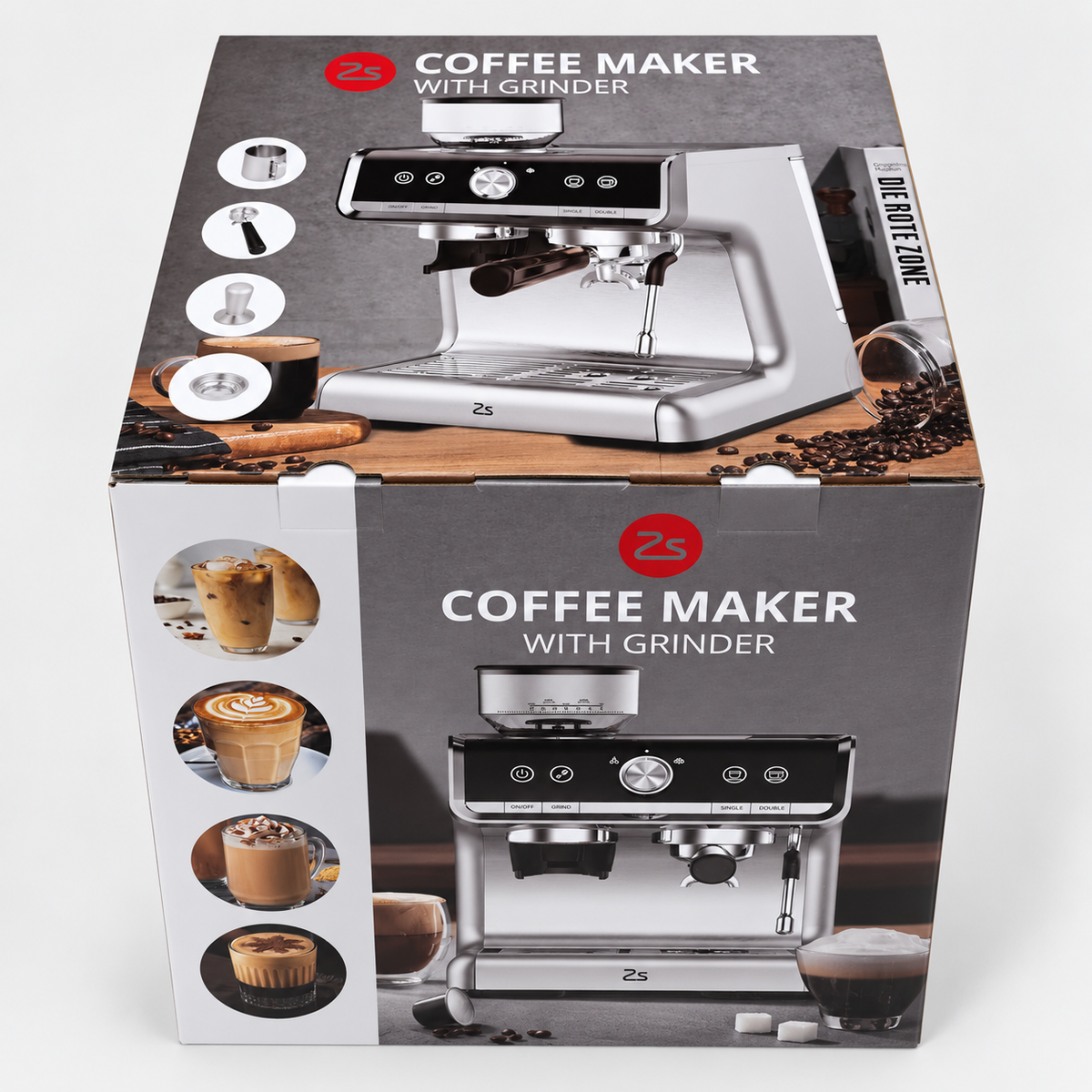 20 Bar Espresso Machine with Grinder Milk Frother Steam Wand 30 Grind Settings