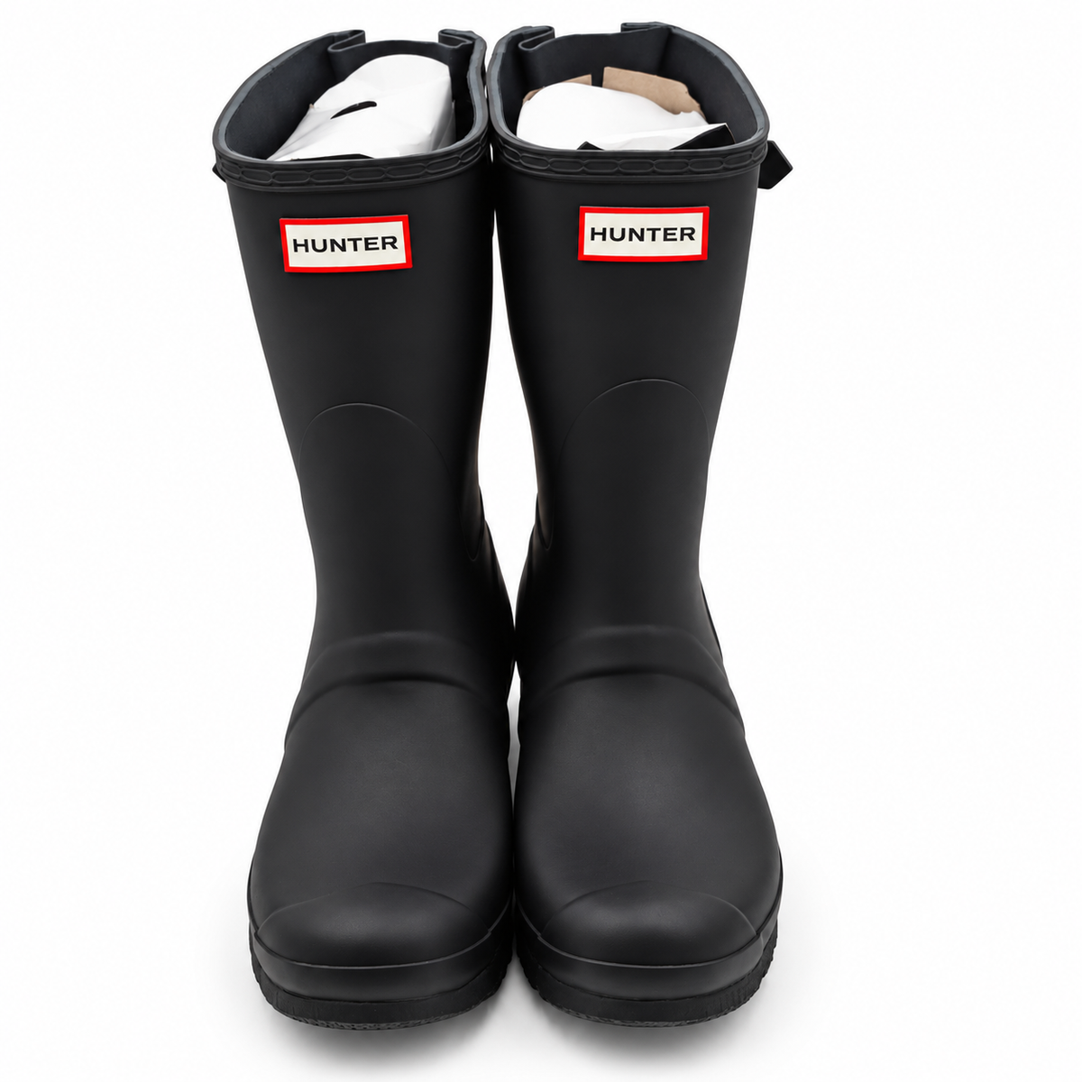 Hunter Original Back Adjustable Short Rain Boots Womens 9 Navy Waterproof Matte