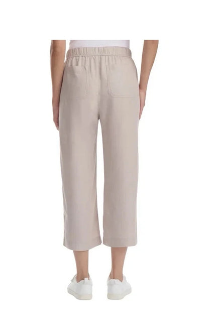 Splendid Sorrento Women's  Khaki Linen Blend Wide Leg Crop Drawstring Pants S