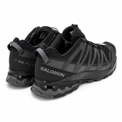 Salomon XA Pro 3D V8 Wide Men's 9.5 Black Trail Running Hiking Shoes Quicklace