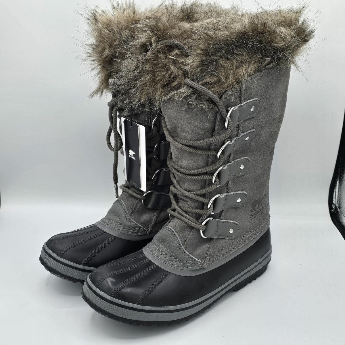 Sorel Joan of Arctic Boots Women's Waterproof Winter Snow Quarry Black Size 9