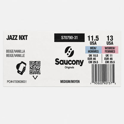 Saucony Jazz NXT S70790-31 Beige Vanilla Retro Sneakers Men's 11.5 Women's 13