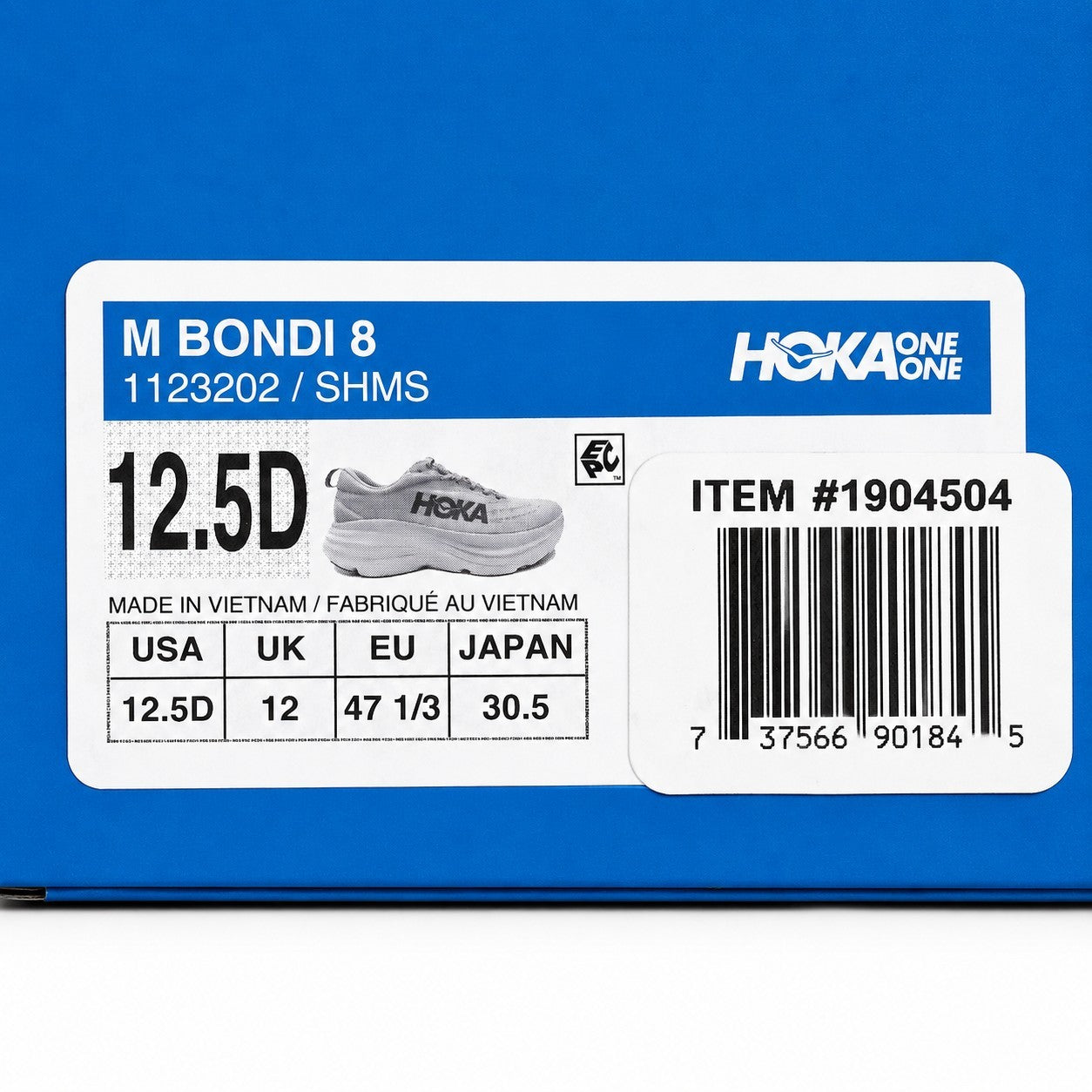 HOKA Bondi 8 Sharkskin Harbor Mist 1123202-SHMS Men's Running Shoes 12.5D