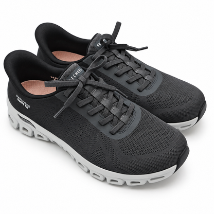 Skechers Swift Fit Womens Black Hands Free Glide-Step Walking Sneakers Pick Size
