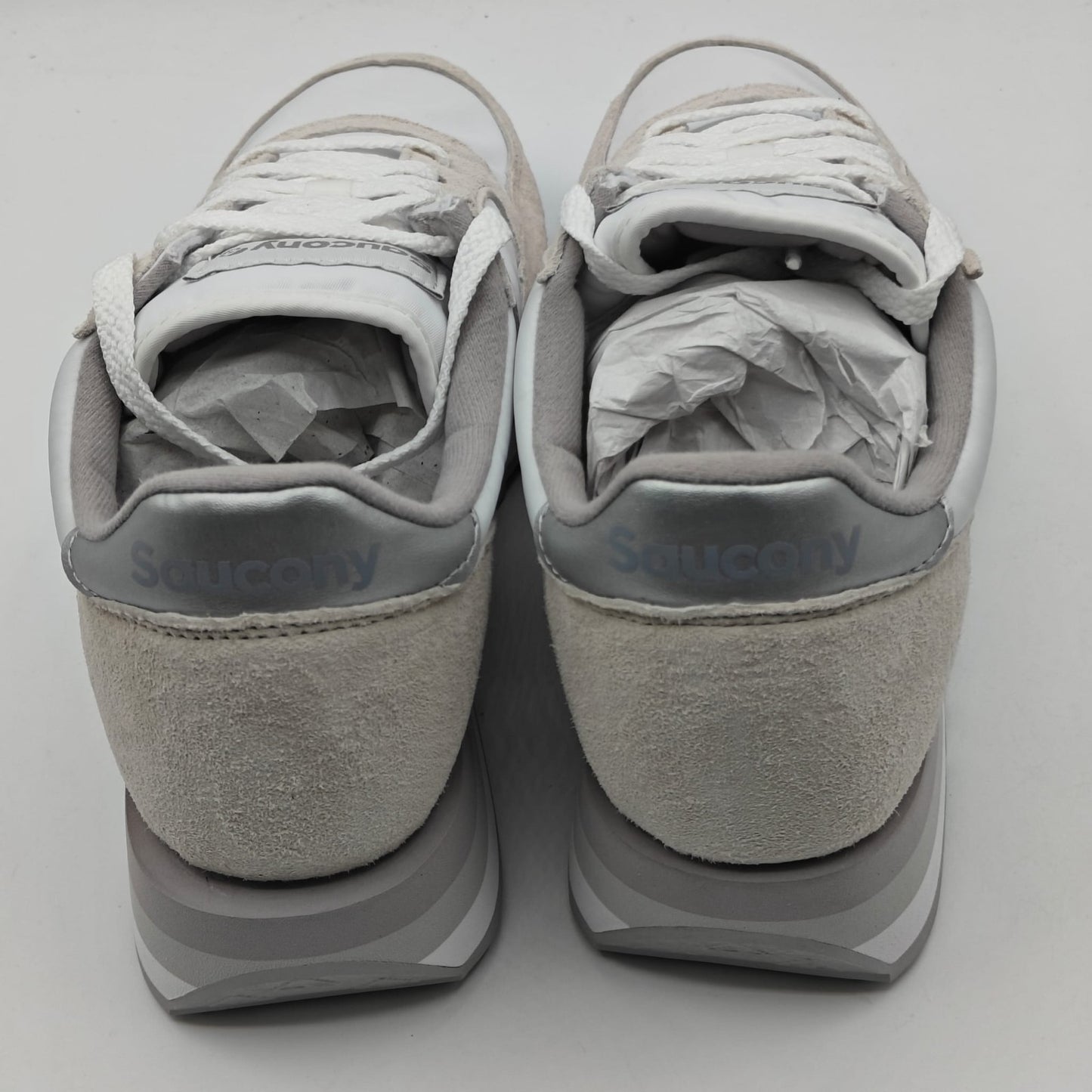 Saucony Jazz Triple S60530-16 White Silver Retro Sneakers Women's Size 9.5