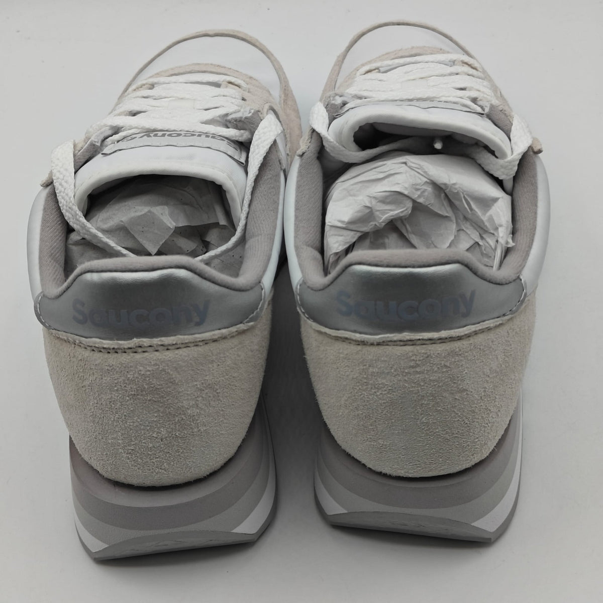Saucony Jazz Triple S60530-16 White Silver Retro Sneakers Women's Size 9.5
