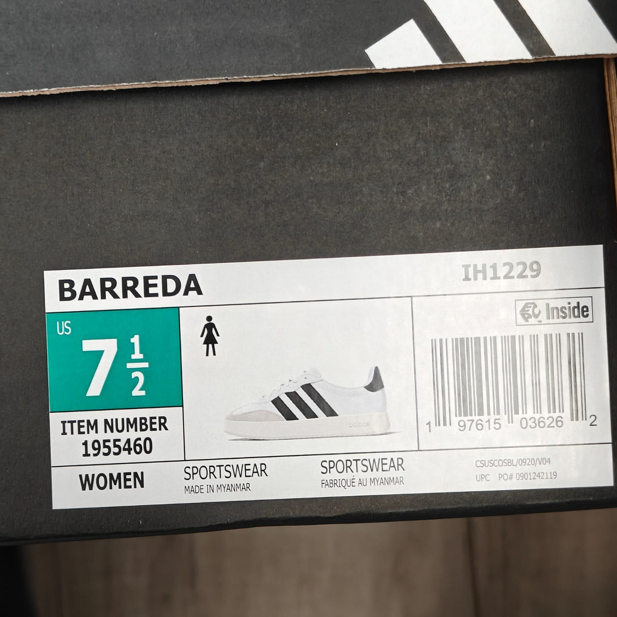 Adidas Barreda Shoes Women's Retro T-Toe Terrace Tennis White Black Pick Size