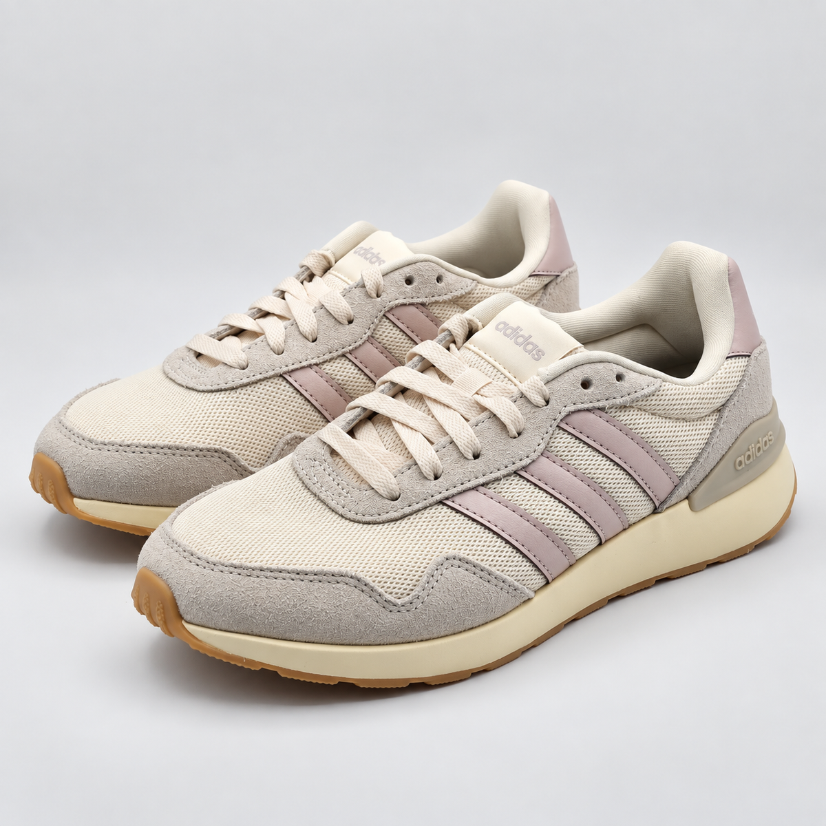 adidas Run 60s 4.0 Womens Cream Purple Retro Suede Sneakers Pick Size JR7484