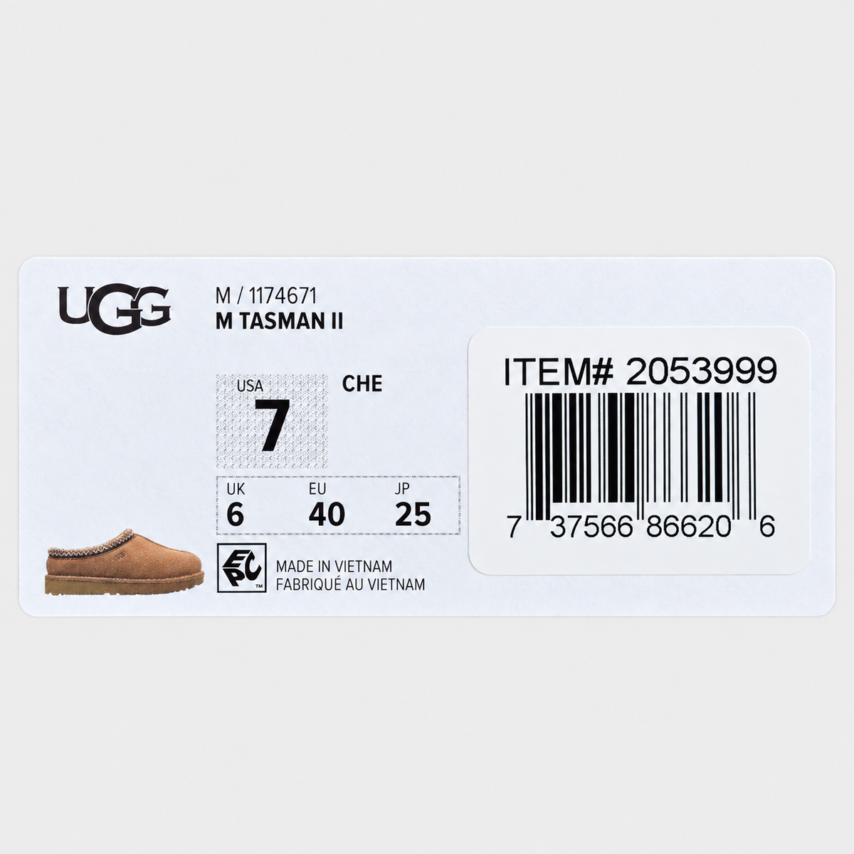 UGG Tasman II Mens 7 Chestnut Suede Sheepskin Lined Slip On Slippers 1174671
