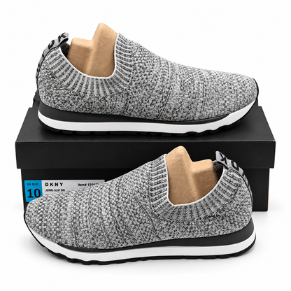 DKNY Jerri Women's Gray Knit Slip On Sneakers Casual Comfort US 10 K3877779