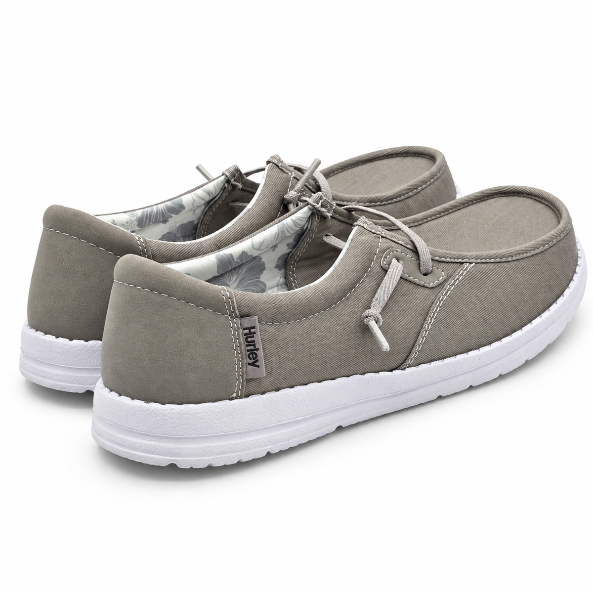 Hurley Ojai Womens 7.5 Light Gray Memory Foam Lightweight Casual Lace Up Shoes