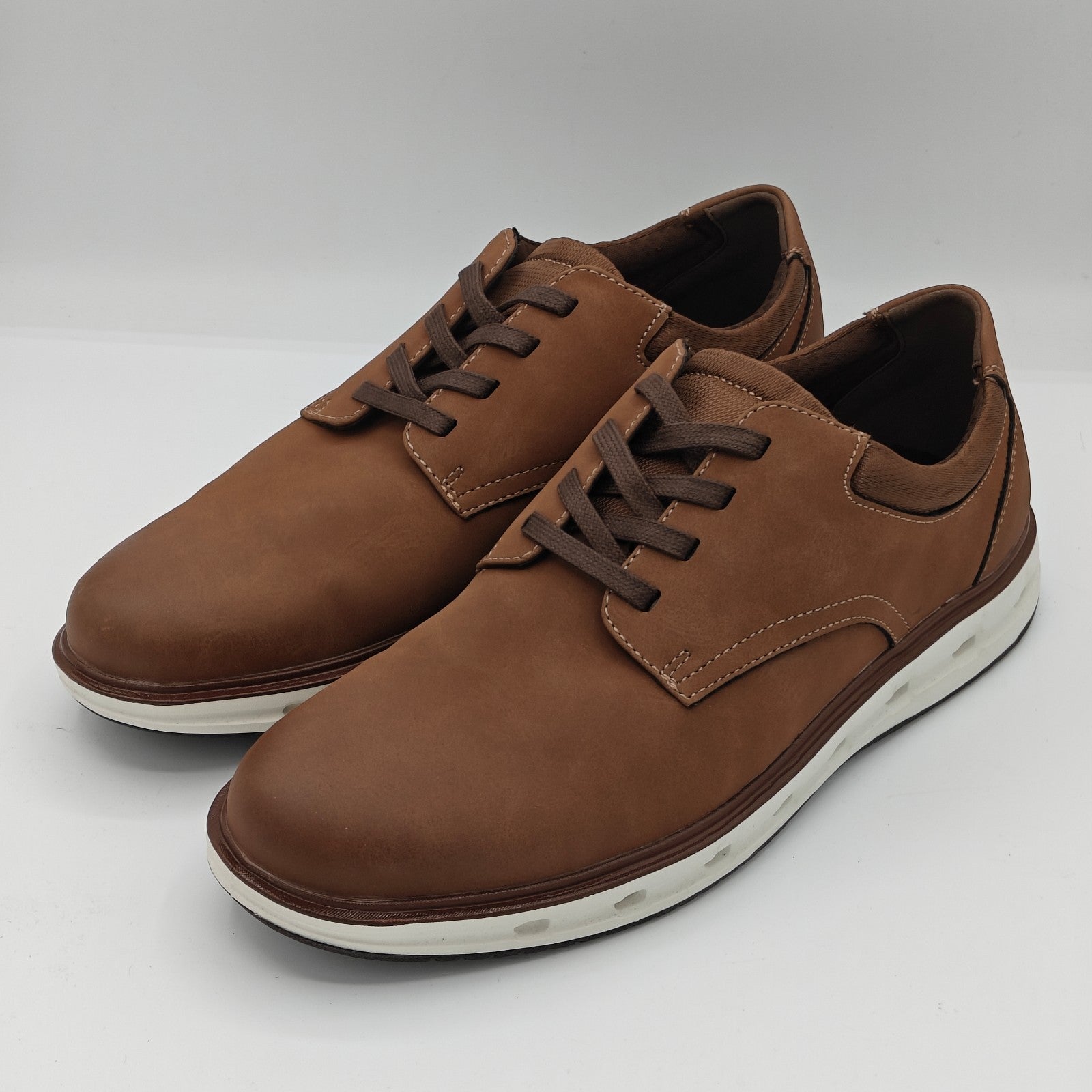 Lands' End Sport Oxford Comfort Casual Dress Shoes Tan Lace Up Men's Pick Size