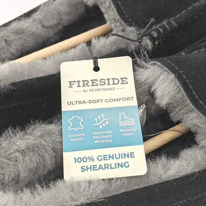 Fireside By Dearfoams Men's Melbourne Genuine Shearling Moccasin Black