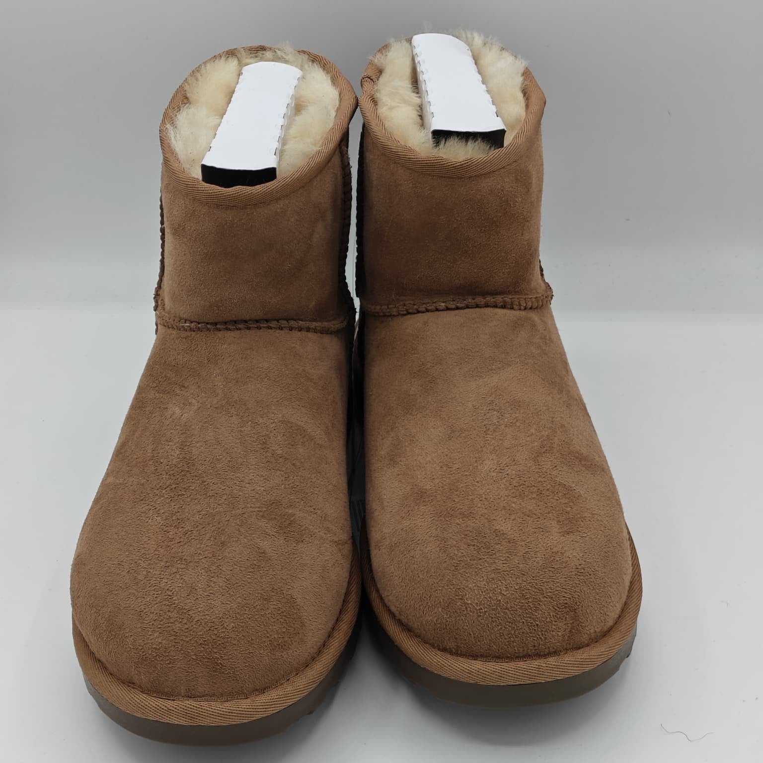 Kirkland Signature Women's Suede Shearling Winter Straight Edge Boot, Tan Havane