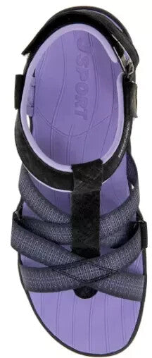 Jsport KAIA Women's Sports Sandal - Adjustable Straps (Black/Purple) Pick Size