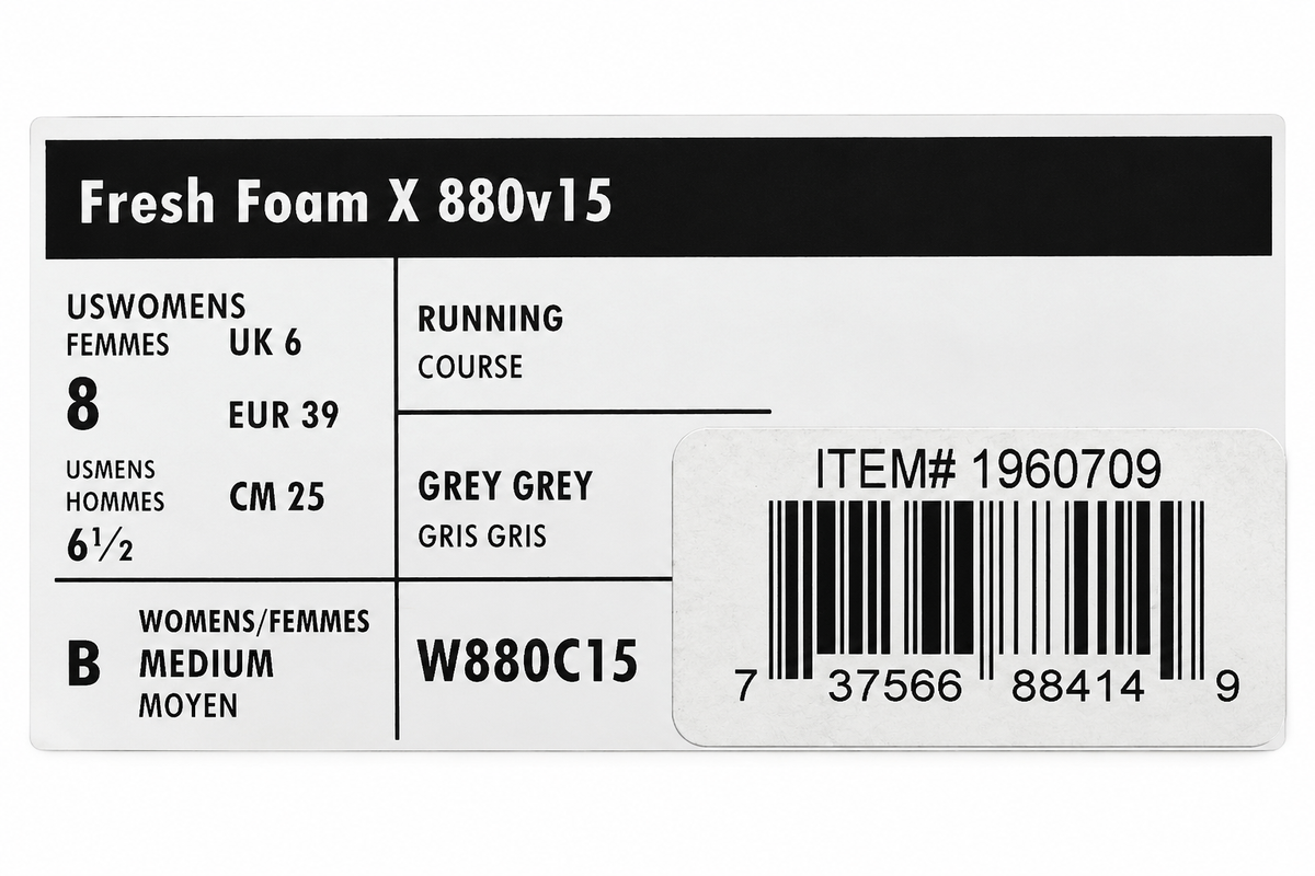 New Balance Fresh Foam X 880v15 Womens 8 B Gray Mesh Road Running Shoes W880C15