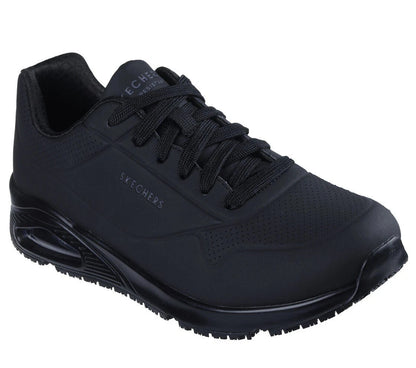 Skechers Work Relaxed Fit Uno SR Sutal Men's Black Slip-Resistant Shoes 9.5/10
