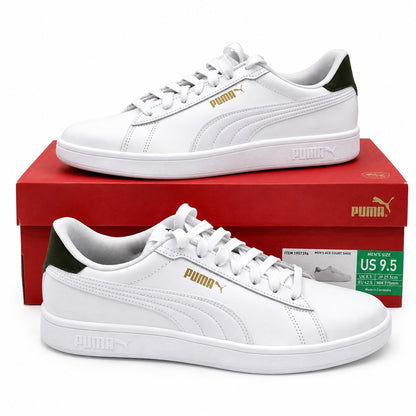 PUMA Ace Court Shoe Men's 11 White Green Low Gravity Casual Athletic Sneakers