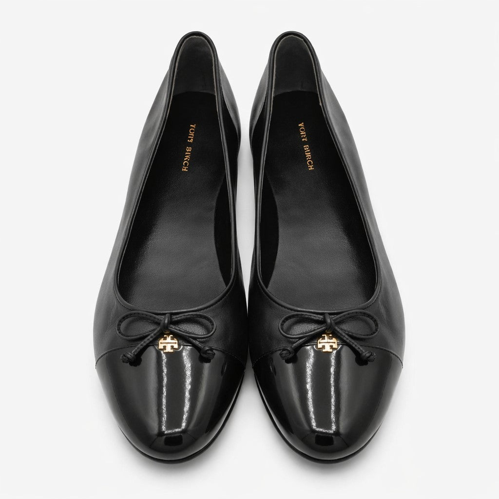 Tory Burch Cap-Toe Ballet Flats Women's Leather Designer Slip-On 10043314 Sz 11