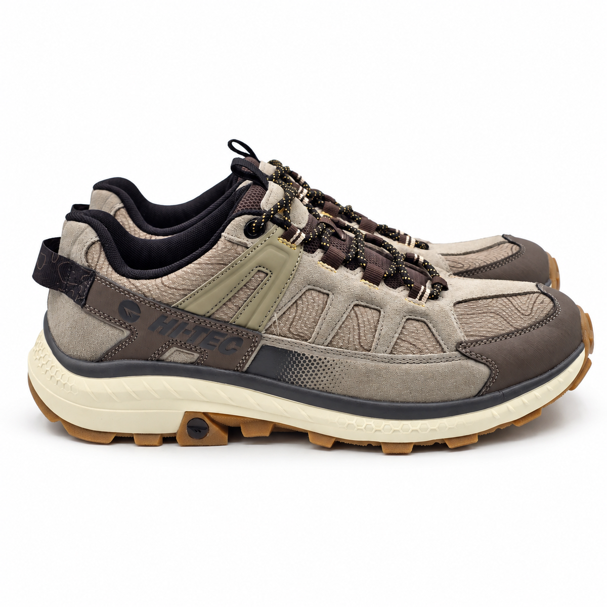 Hi-Tec Men's Hiking Trail Shoes Taupe Outdoor Walking Lace Up Sneakers Pick Size
