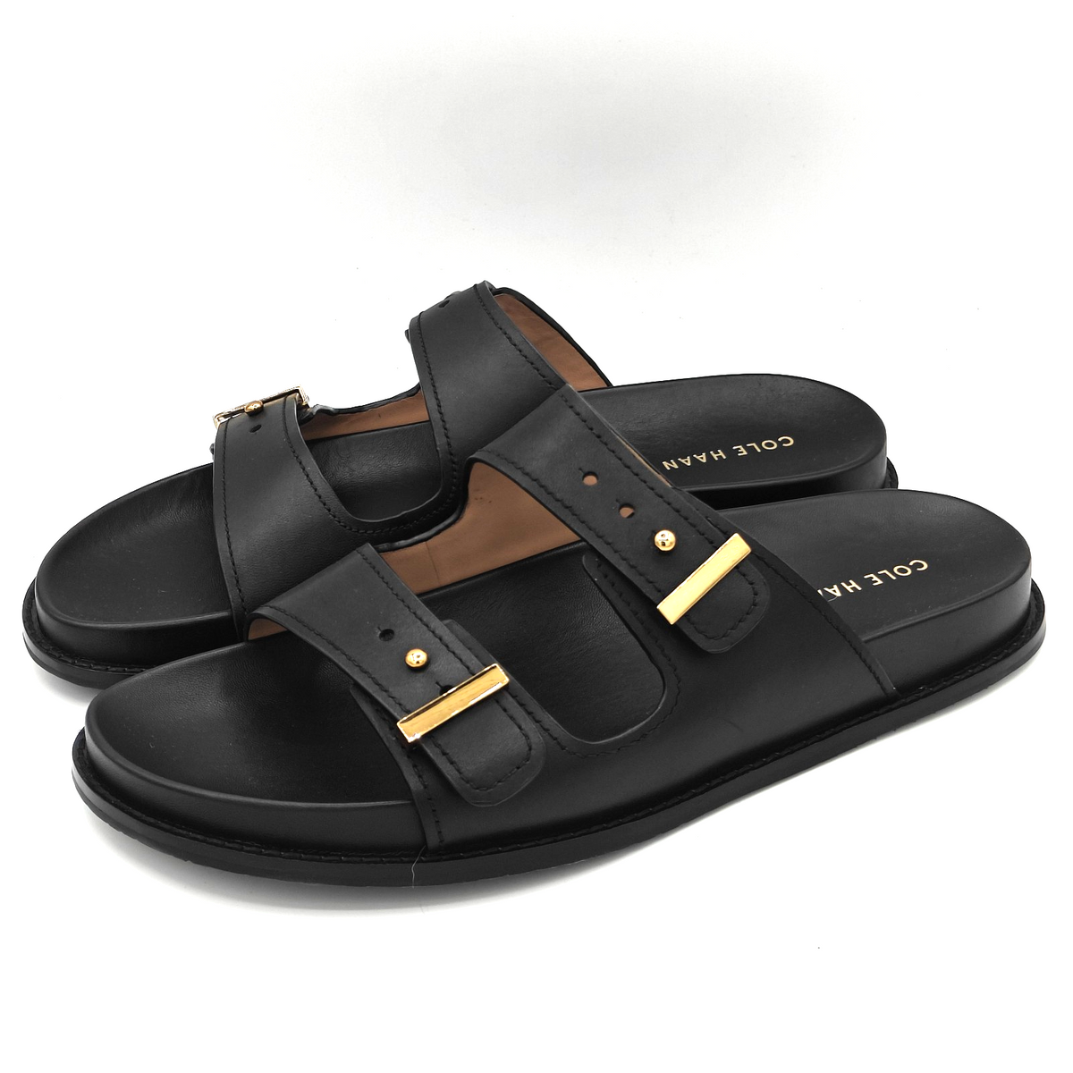 Cole Haan "Marisol" Women's Leather Adjustable Double Banded Sandals Black