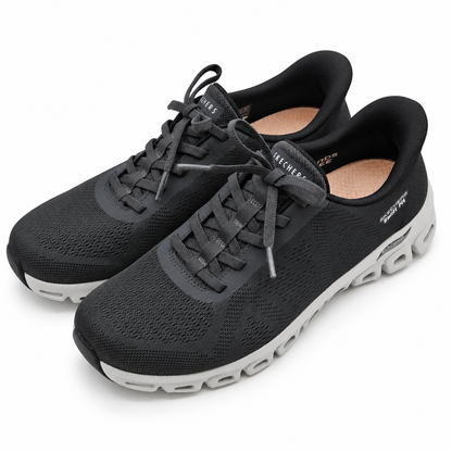 Skechers Swift Fit Womens Black Hands Free Glide-Step Walking Sneakers Pick Size