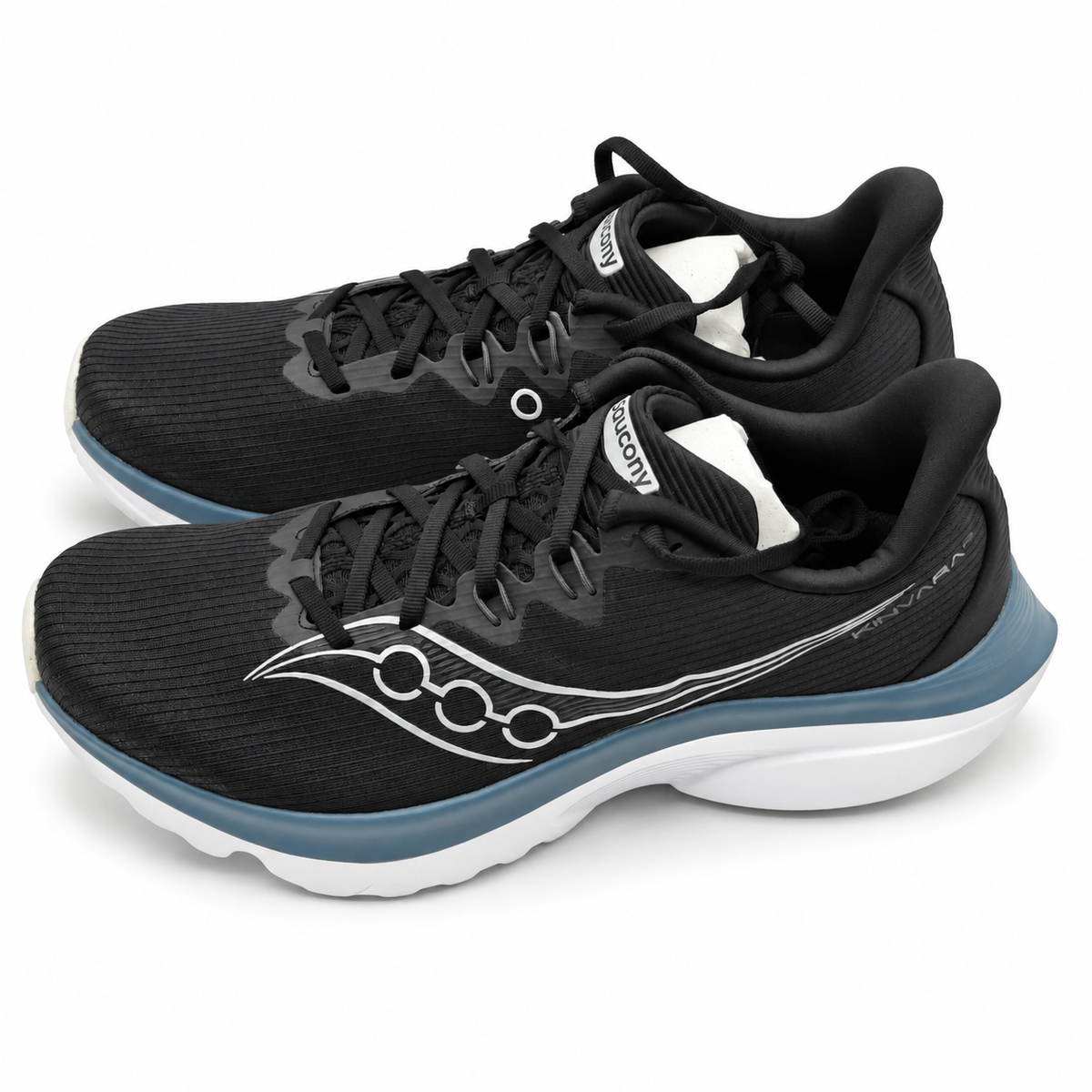 Saucony Kinvara 16 Mens 9.5 Black White PWRRUN Lightweight Road Running Sneakers