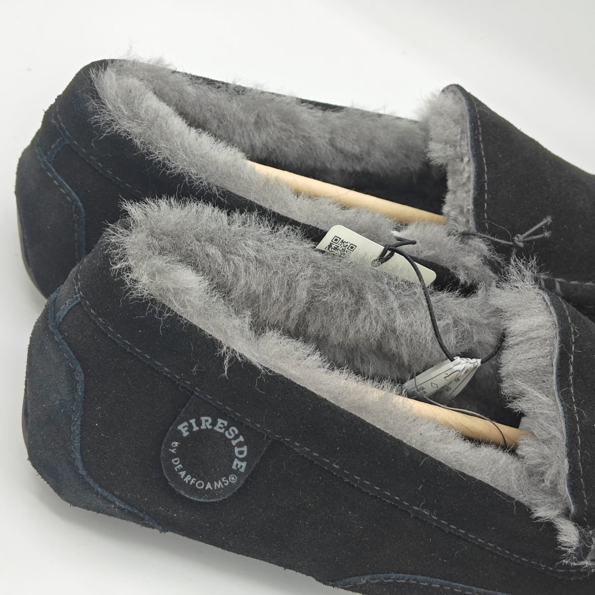 Fireside By Dearfoams Men's Melbourne Genuine Shearling Moccasin Black