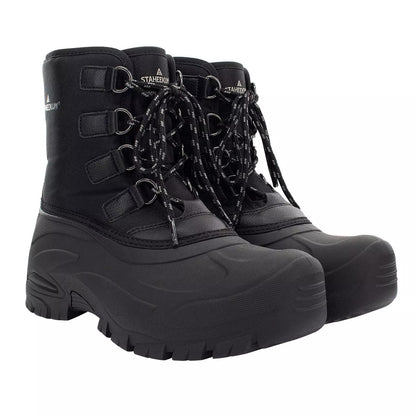 Staheekum Men's Snow Boot Cold Rated -20 Waterproof Shell Outsole Black/Brown
